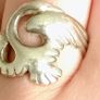 Vintage Children of Lir swan sterling silver ring size L Image 4