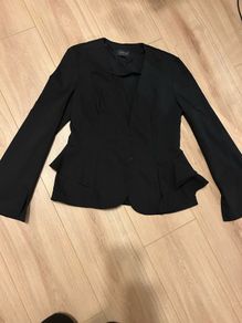 TOP SHOP -black jacket with fringe - size UK8