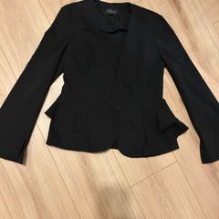 TOP SHOP -black jacket with fringe - size UK8