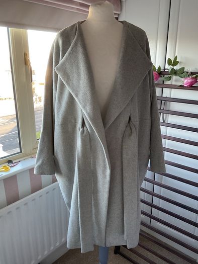 coat Paisie grey coat with tie belt oversized size 10