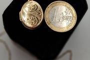 Vintage 9ct yellow gold locket necklace