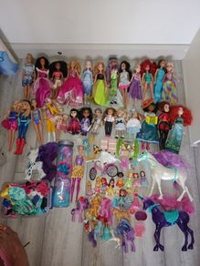 Barbie, princess dolls, little pony, horses