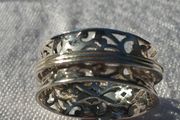 Sterling Silver Ring with Tri Band Spinner