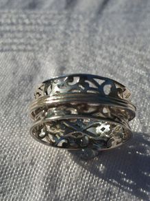 Sterling Silver Ring with Tri Band Spinner