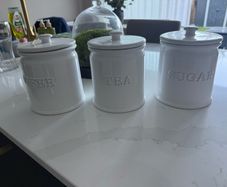 Grove Home Ceramic Kitchen Canisters Coffee, Tea & Sugar