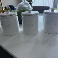 Grove Home Ceramic Kitchen Canisters Coffee, Tea & Sugar