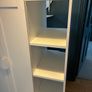small IKEA wardrobe. Height.143cm X width 95 cm X depth 55cm. There's a tiny bit of expansion on the top at both sides. Image 6