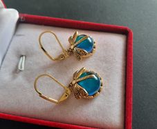 Vintage Style Dragonfly Earrings with Blue Crystal Boho Dangle Earrings Jewellery