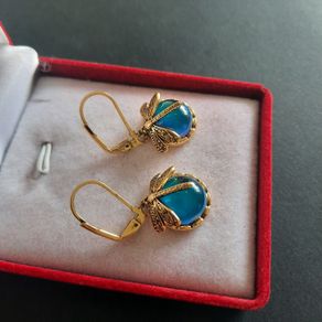 Vintage Style Dragonfly Earrings with Blue Crystal Boho Dangle Earrings Jewellery