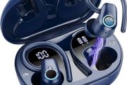 NEW SALE | 2023 Wireless Earphones Bluetooth 5.3 Headphones Wireless, Ear Buds Wireless Earbuds with Earhooks, IP7 Waterproof 50H Stereo Wireless Headphones Sport, Dual LED Display, Deep Blue