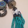 Multi-Strand Vintage Tribal Turqouise Howlite & LapisLazuli With Antique Brass Desgin Necklace Image 8