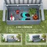 Two-Seater Garden Storage Bench - Grey Image 5