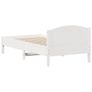 Bed Frame without Mattress White 75x190 cm Small Single Solid Wood Pine Image 5