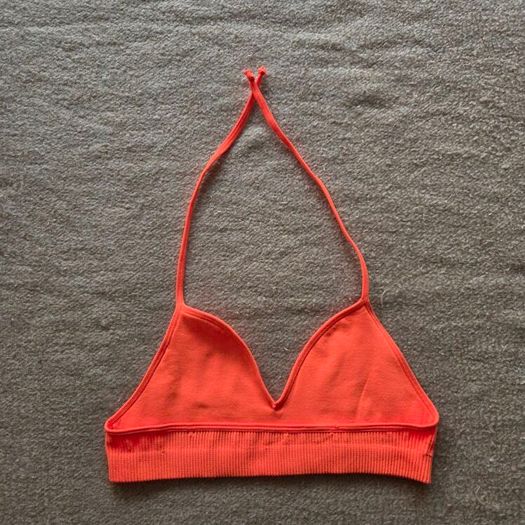 Bright orange bikini top, size S