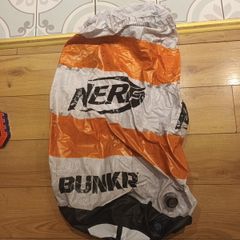 nerf bunkr inflatable and nerf target practice