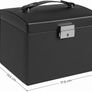 _Jewelry Box, Jewelry Case, Travel Jewelry Box, Portable Jewelry Organizer, with 2 Drawers, Mirror, Lock and Keys, Lockable, 17.5 x 13.5 x 12 cm, Black Image 5