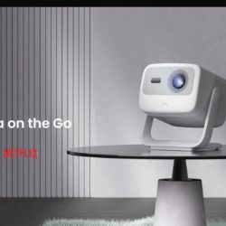 JMGO N1S SE Laser Projector, Full HD Google TV Netflix, Like New w/ Case