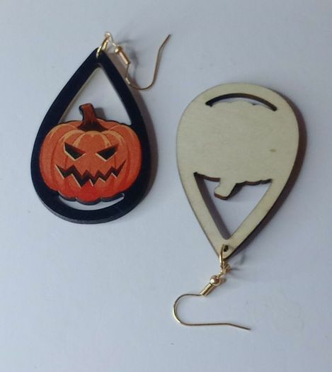 Halloween Scary Pumpkin Waterdrop Earrings