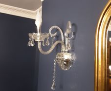 Pair of glass detailed wall lights collection only