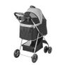 Pet Stroller, 4 Wheels Dog Stroller Rotate with Brakes, 35lbs Weight Capacity, Puppy Stroller with Detachable Carrier, Storage Basket and Cup Holder, for Dogs and Cats Travel, Black+Dark Grey Image 5