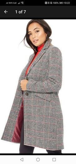 ladies check coat UK 10
