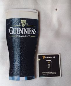 Guinness Draught Glass Shaped , Rubber/PVC , Counter Top Beer Mat