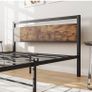 Small double Metal Platform Bed Frame 120 x 200cm with Wooden Headboard and Footboard Heavy Duty Steel Support, No Box Spring Needed, Easy Assembly, Black Image 4