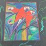 Vintage print of painting with parrots Image 3