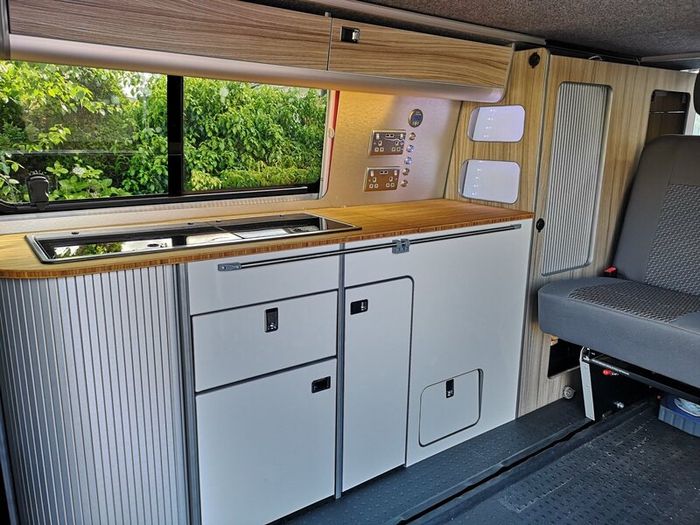 VW Transporter Camper Van,Under 2m Poptop RoofRack
