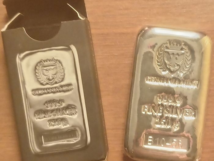 Silver Bar 250gm Germania Mint
