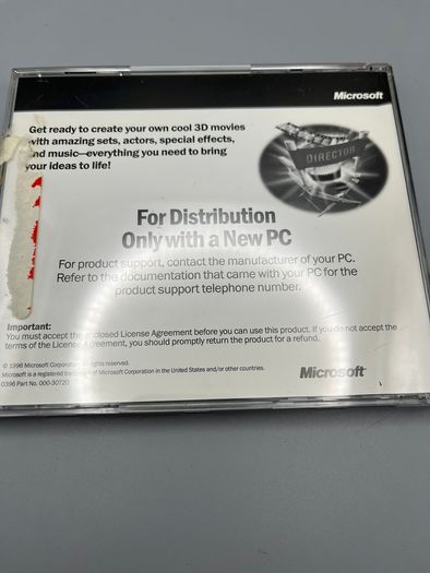 Pc Cd-rom Software 3d Movie Maker Microsoft Windows 95 1996 Vintage