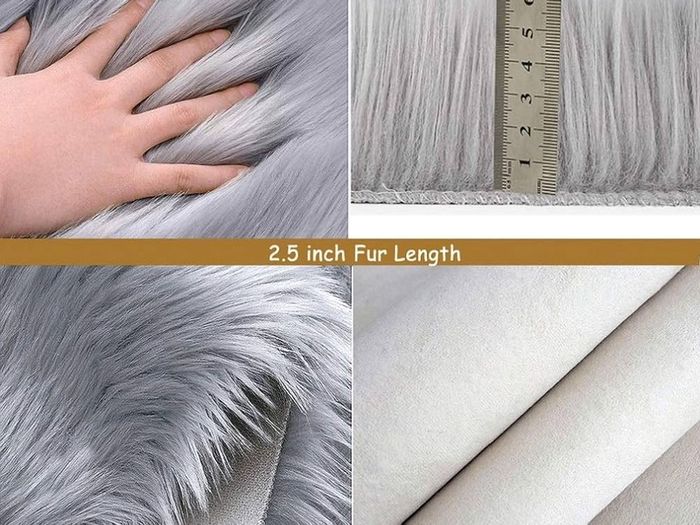 MULTIPLE SIZES/COLOURS AVAILABLE Rectangular Sofa Floor Rugs Faux Fur Fluffy Area Rug Floor Carpet for Living Room Bedroom Decor
