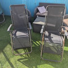 two garden recliners