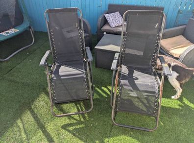 two garden recliners