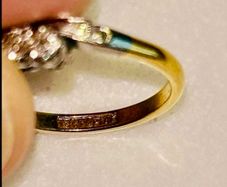 Gold, platinum and diamond ring
