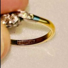 Gold, platinum and diamond ring