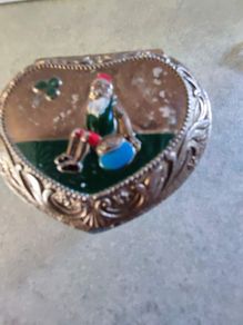 Old Vintage Irish metal Trinket Box.