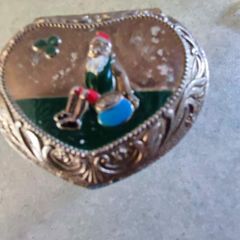 Old Vintage Irish metal Trinket Box.