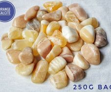 CLEARANCE Orange Calcite tumbled stone natural gemstone life force energy 250g