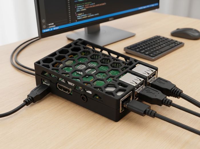 Raspberry Pi 3D printed honeycomb case