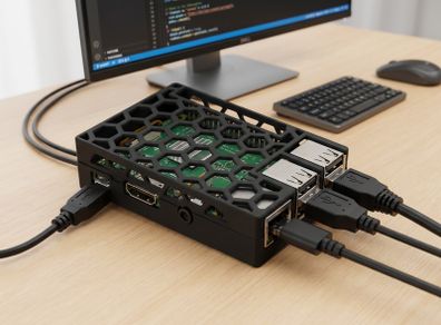 Raspberry Pi 3D printed honeycomb case