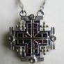 Vintage Silver 925 Jerusalem Cross Necklace Open Pendant Sterling Plated Holy Chain Image 6