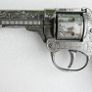 Vintage 60s Metal Cap Gun Firecracker Pistol, Wooden Handle Image 2