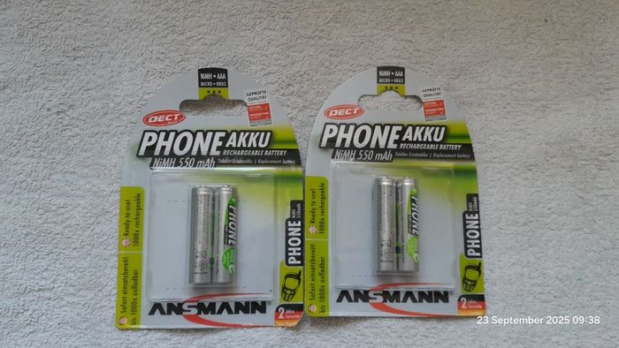 DECT (Cordless) Phone Rechargeable NiMH batteries AAA Micro HR03 HRM 550mAh