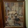 Rare Find. Vintage Tapestry Scene with a Mahogany Frame Image 3