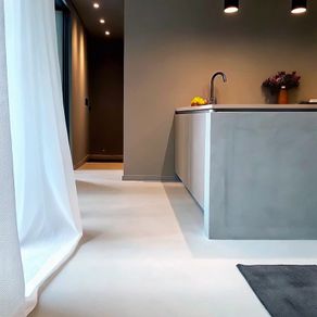 Microcement polished concrete effect and Micro Terrazzo