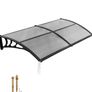Polycarbonate Door Canopy 198 x 96cm Smoke Grey Front Door Awning with Rain & UV Protection Image 5