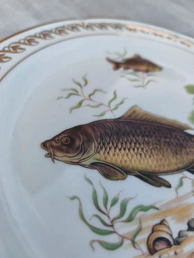 Vintage French Porcelain Fish Service Set c.1950s