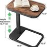 C-Shape Side Table with Adjustable Height & Flip Top, Rounded Corners Small Space End Table, Couch Sofa Table for Laptop Coffee Snack in Living Room Bedroom Bedside Image 2