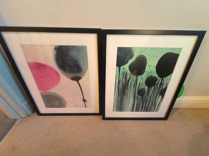Set of 4 framed Ikea prints